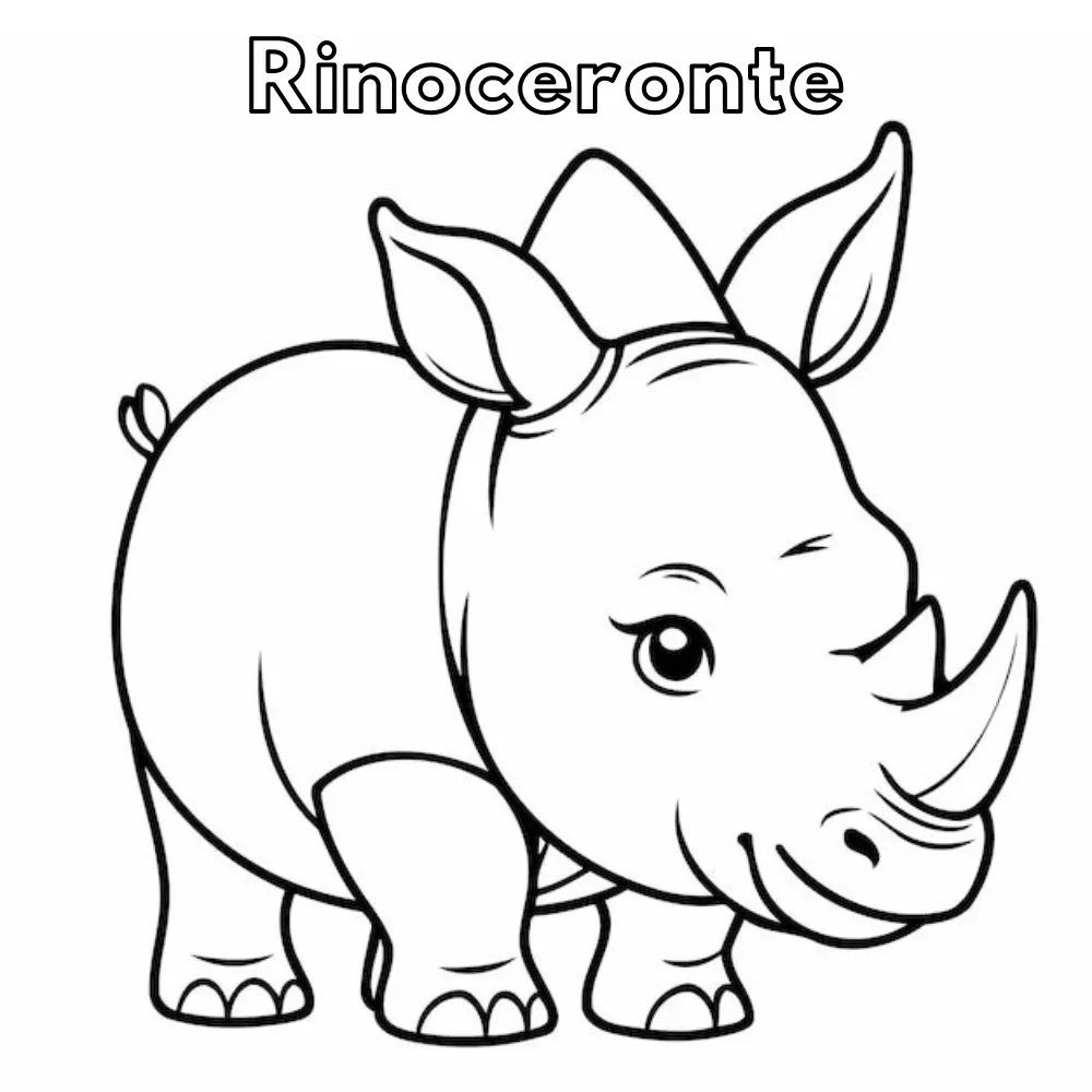 Rinoceronte para colorear páginas para colorear para niños