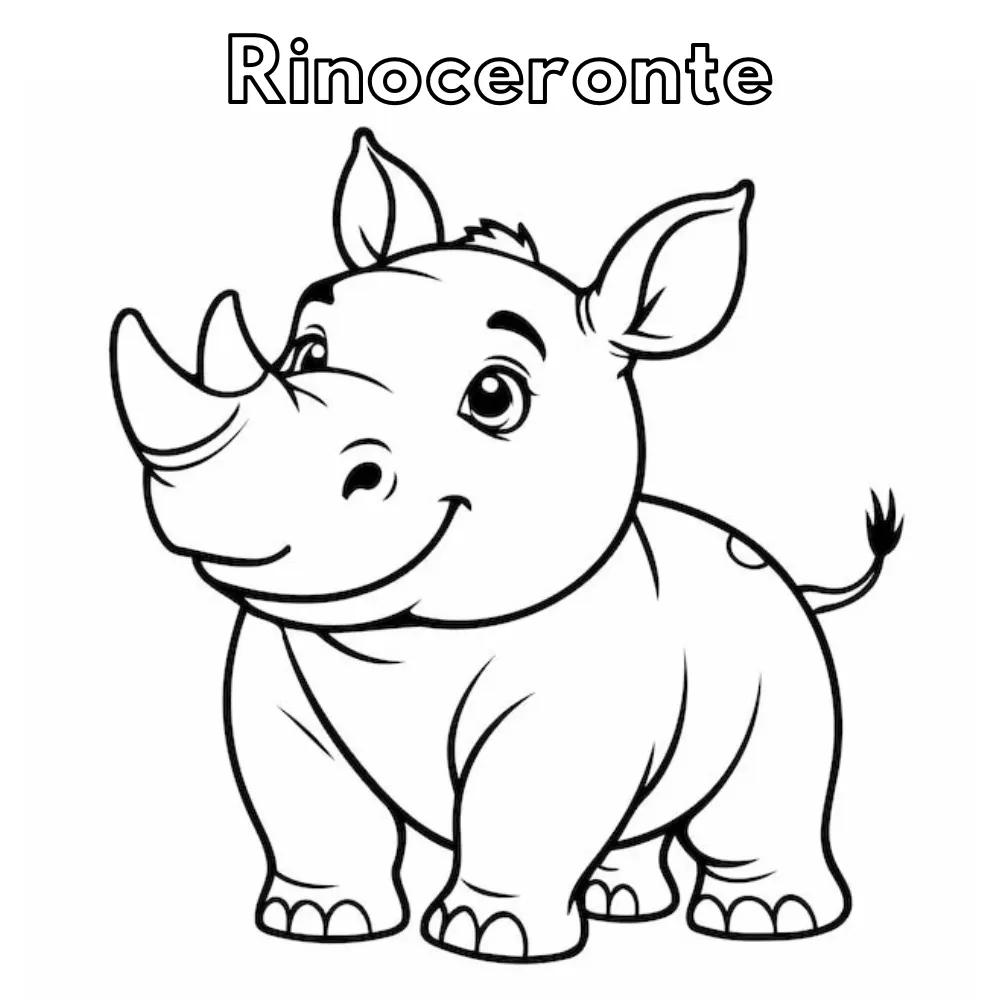 Rinoceronte para colorear páginas para colorear de adornos 1