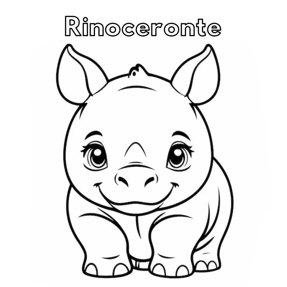 Rinoceronte para colorear páginas para colorear para imprimir gratis 1