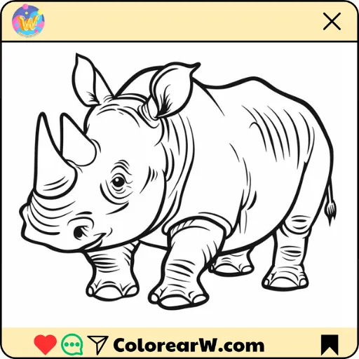 Rinoceronte para colorear thumbnail