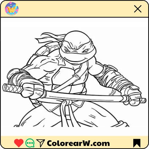 Tortugas ninja para colorear thumbnail