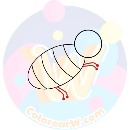 Dibuja y Colorea una Abeja Fácilmente - ColorearW.com 4 4. Dibujemos las Patitas adornos para colorear