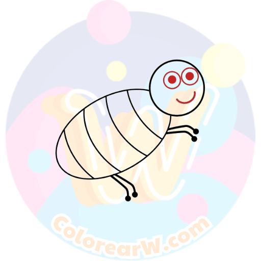 Dibuja y Colorea una Abeja Fácilmente - ColorearW.com 5 páginas para colorear 5. Añadamos los Ojitos y la Boca gratis