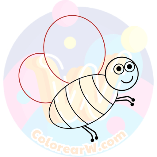 Dibuja y Colorea una Abeja Fácilmente - ColorearW.com 6 páginas para colorear imprimibles 6. Dibujemos las Alas