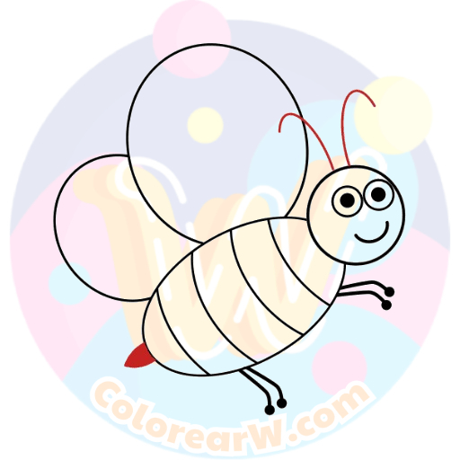 Dibuja y Colorea una Abeja Fácilmente - ColorearW.com 7 páginas para colorear imprimibles 7. Añadamos los Últimos Detalles