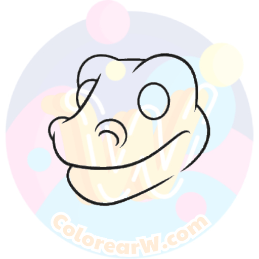 páginas para colorear para niños A Dibujar la Cara del Dragón