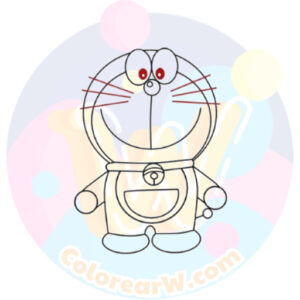 Instrucciones para dibujar Doraemon y colorear – ColorearW