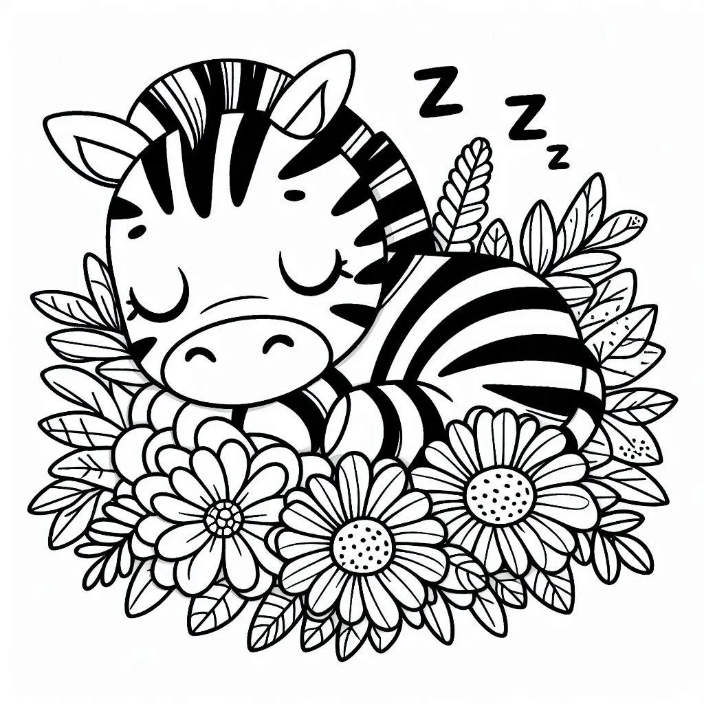 páginas para colorear detalladas de Cebra para colorear para adultos