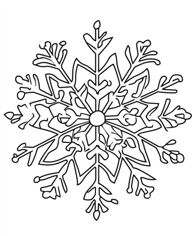 Copo De Nieve 2 páginas para colorear Copos de nieve simples gratis