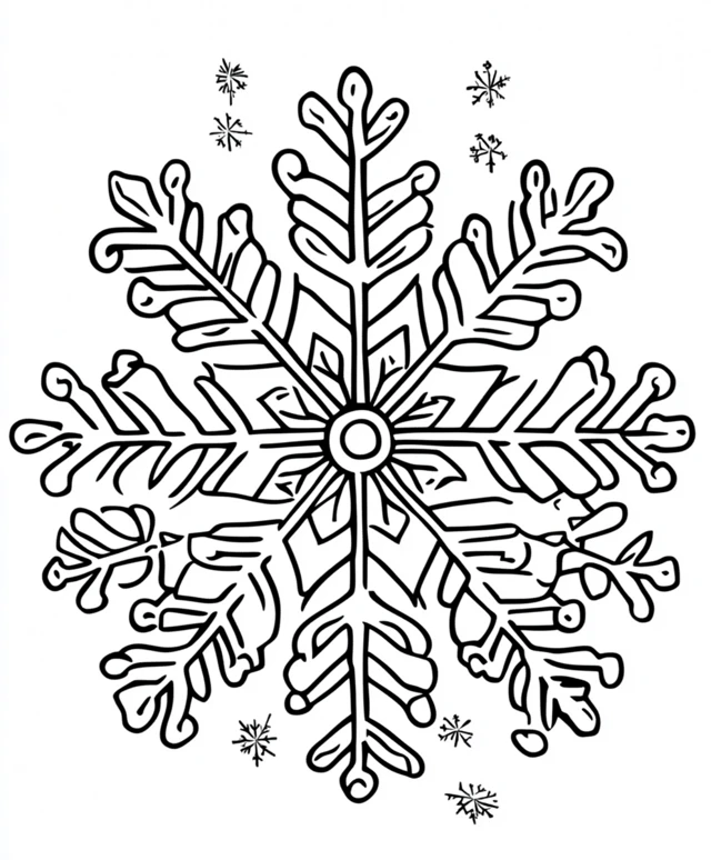 Copo De Nieve 3 Copos de nieve simples páginas para colorear imprimibles