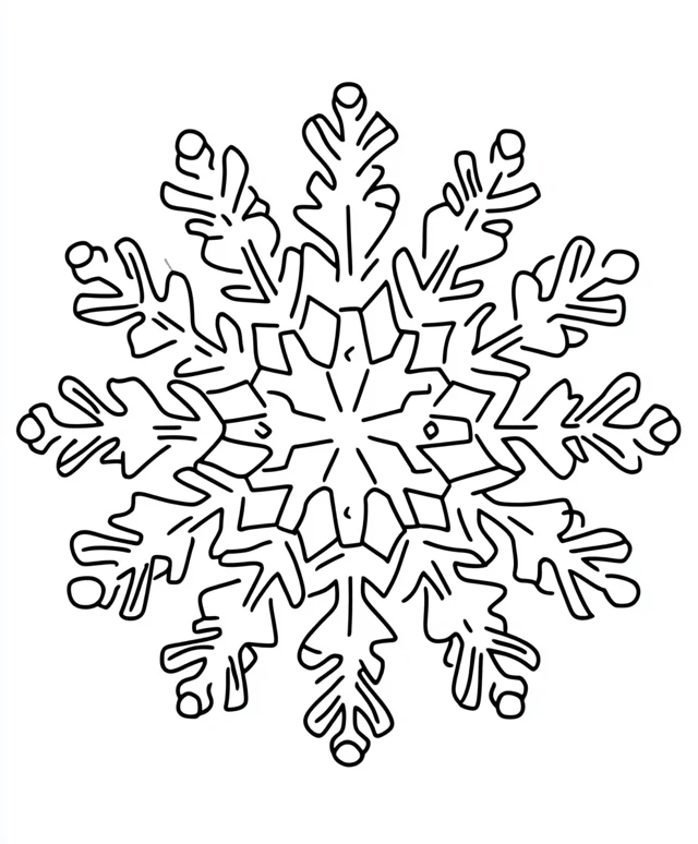 Copo De Nieve 4 páginas para colorear Copos de nieve simples imprimibles