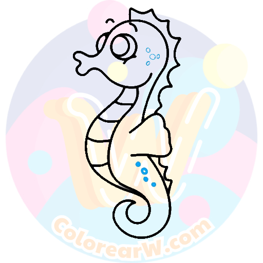 Dibuja un Caballito de Mar Fácil | ColorearW.com 7 páginas para colorear Detalles Mágicos imprimibles gratis
