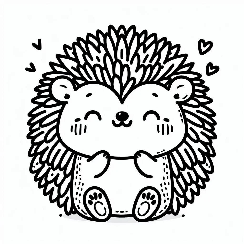 Erizo 9 páginas para colorear kawaii lindas Erizo para colorear