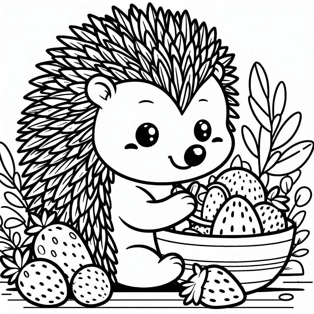 Erizo 20 Erizo para colorear páginas para colorear de adornos