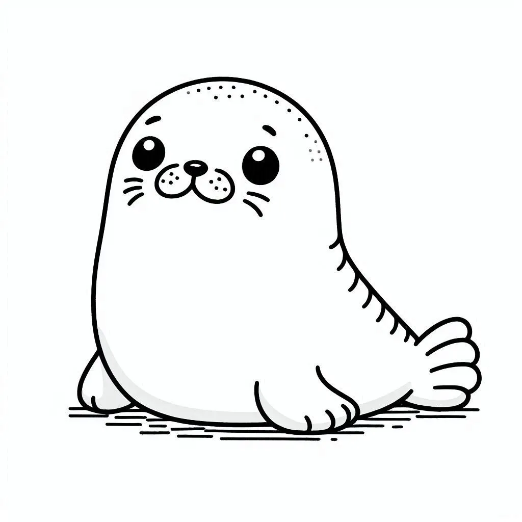 Foca 4 páginas para colorear de árboles Foca para colorear gratis