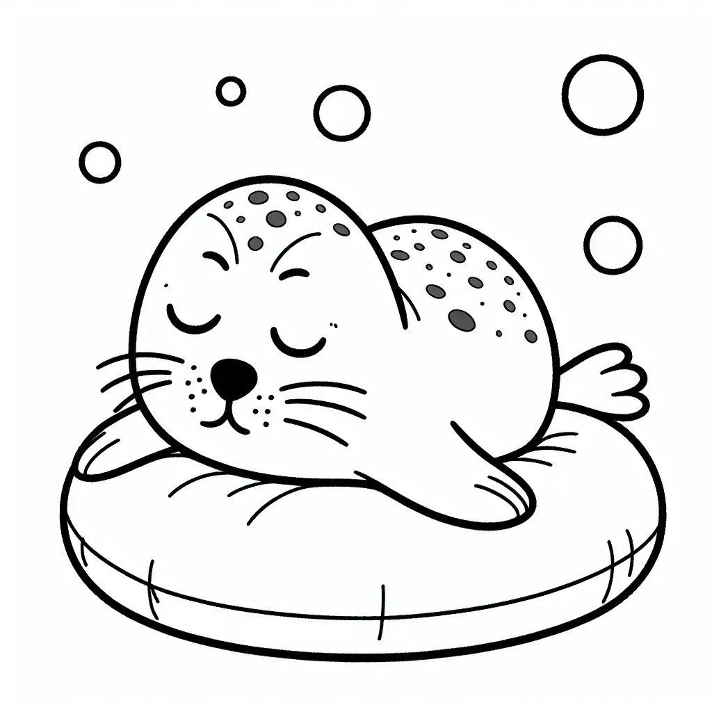 Foca 14 páginas para colorear fáciles de Foca para colorear