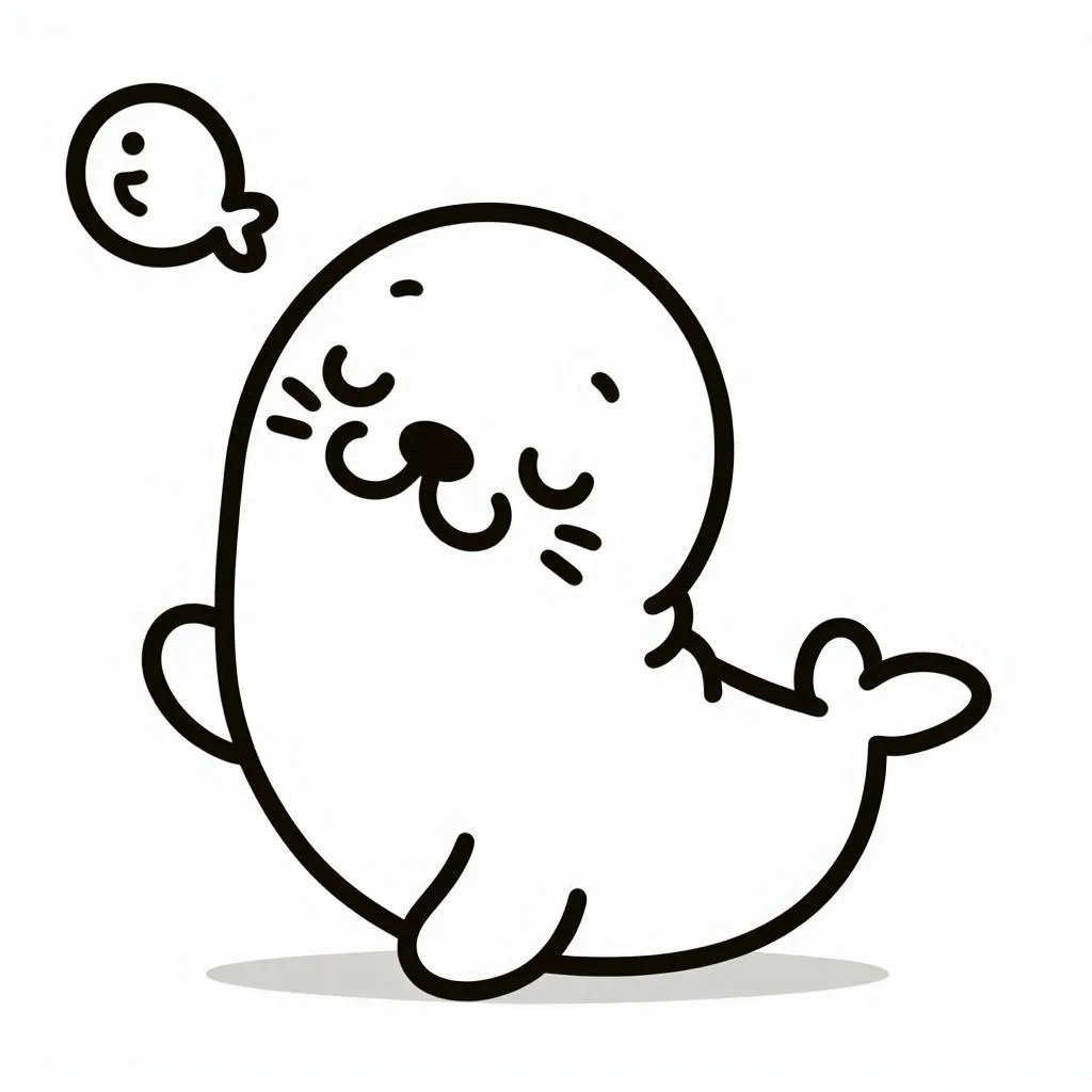 Foca 19 Foca para colorear adornos para colorear 1