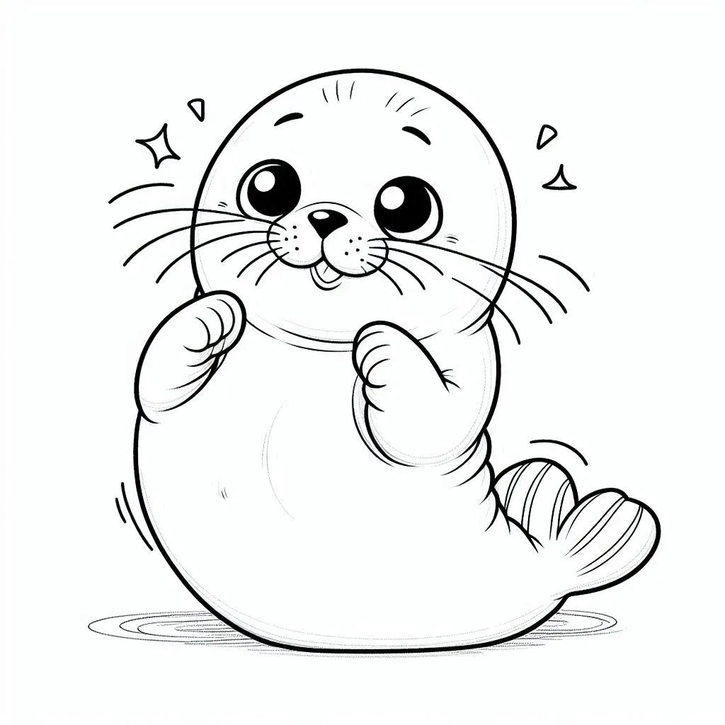 Foca 20 Foca para colorear páginas para colorear para adultos fáciles