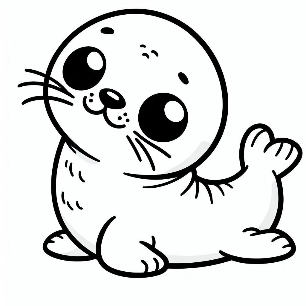 Foca 22 páginas para colorear lindas y fáciles de Foca para colorear