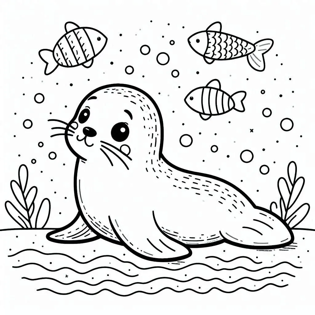 Foca 6 dibujos para colorear grinch Foca para colorear