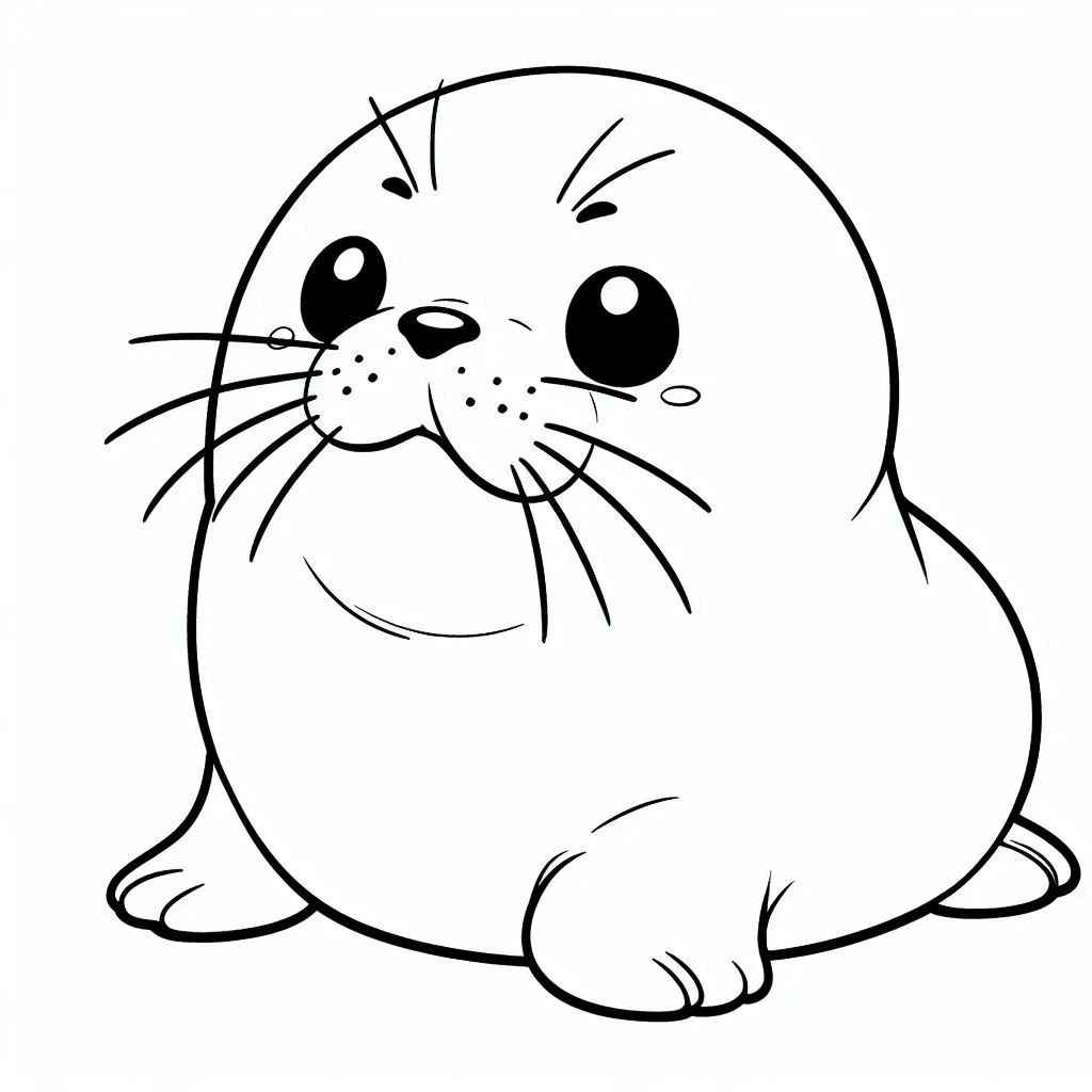 Foca 7 Foca para colorear adornos para colorear
