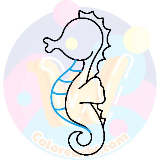 Dibuja un Caballito de Mar Fácil | ColorearW.com 5 para colorear La Pancita Redondita