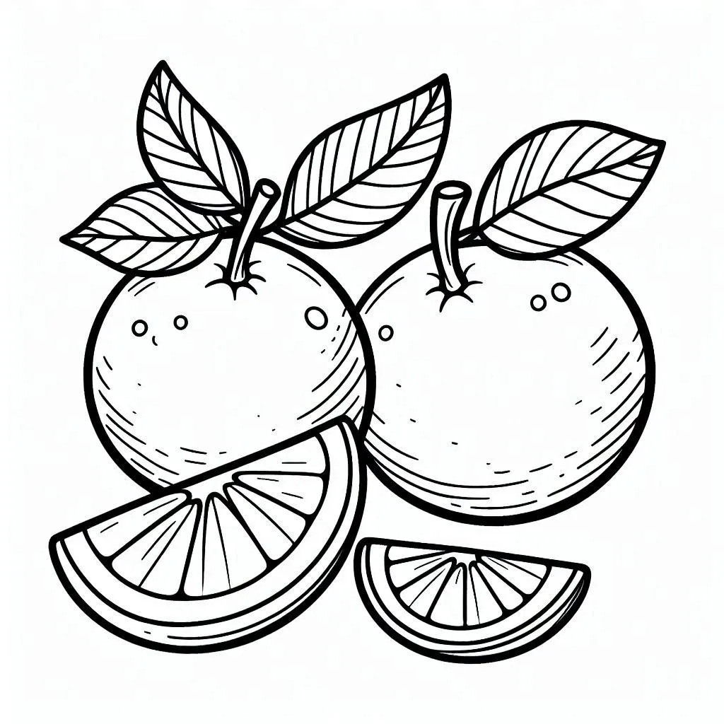 Naranjas 20 Naranjas para colorear páginas para colorear de adornos 1