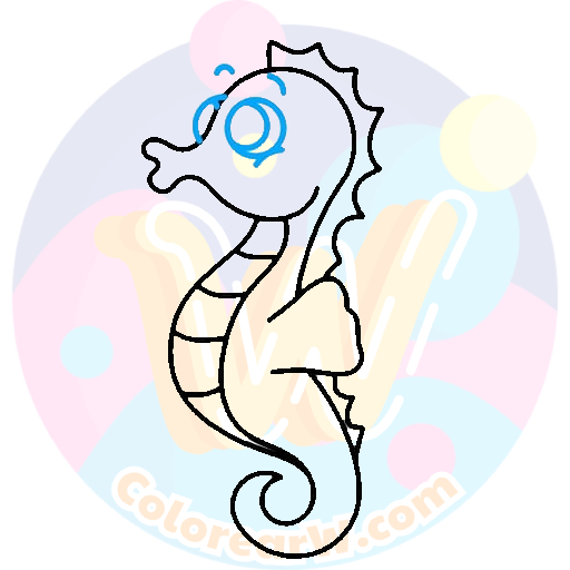 Dibuja un Caballito de Mar Fácil | ColorearW.com 6 páginas para colorear Ojitos Curiosos imprimibles