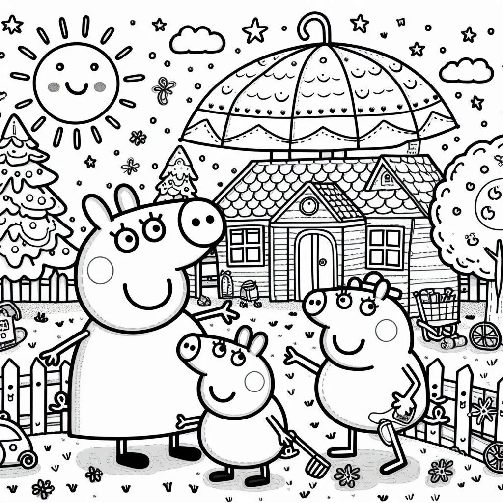 Peppe Pig 1 páginas para colorear gratis