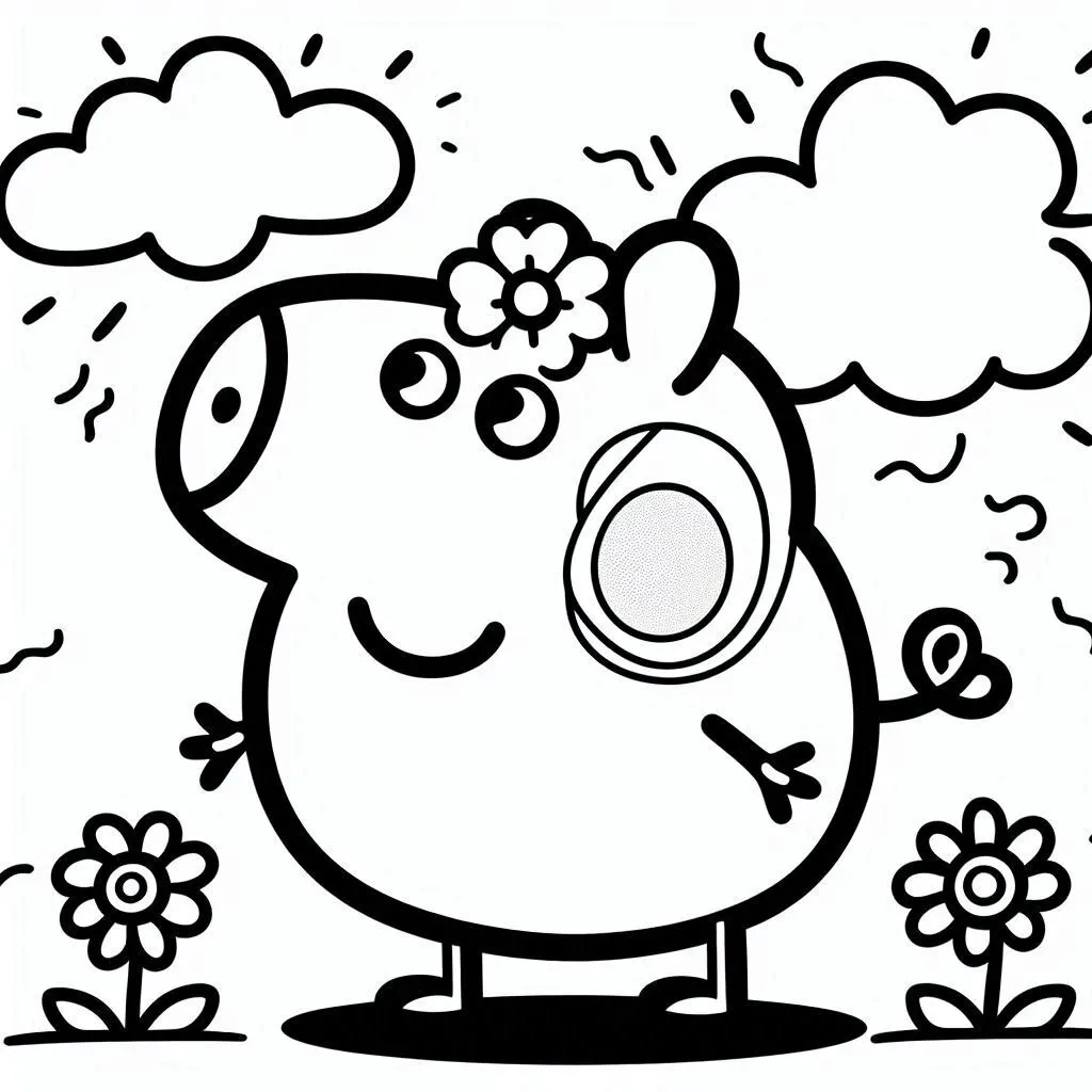 páginas para colorear detalladas de Peppe Pig 12