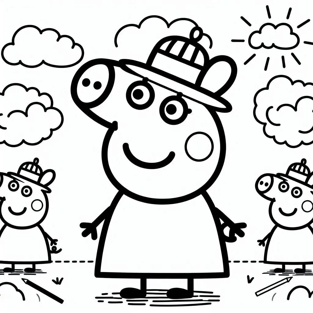 dibujos para colorear grinch Peppe Pig 15