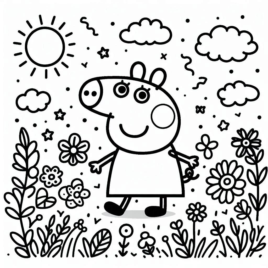 páginas para colorear Peppe Pig 16 gratis