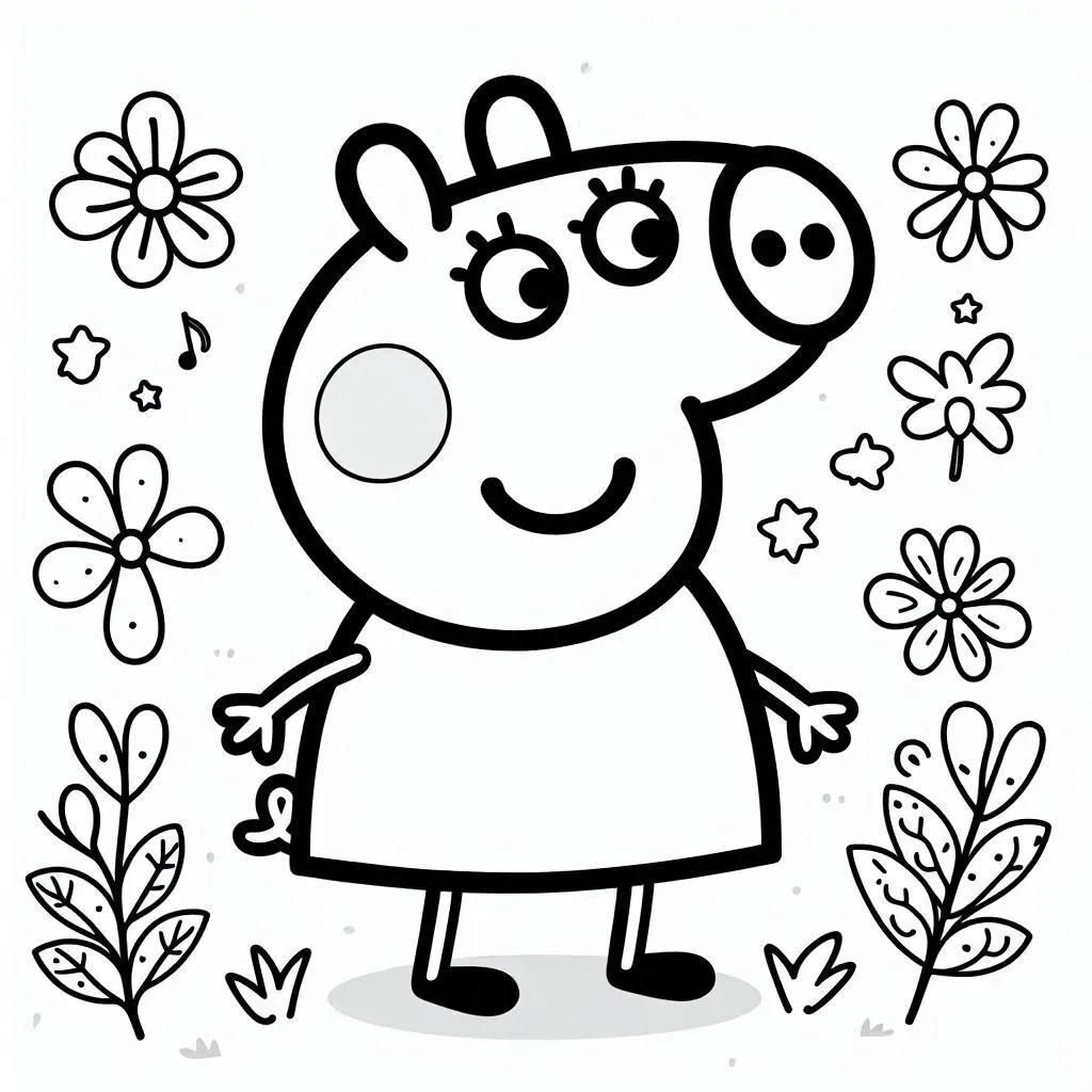 Peppe Pig 18 páginas para colorear para niños