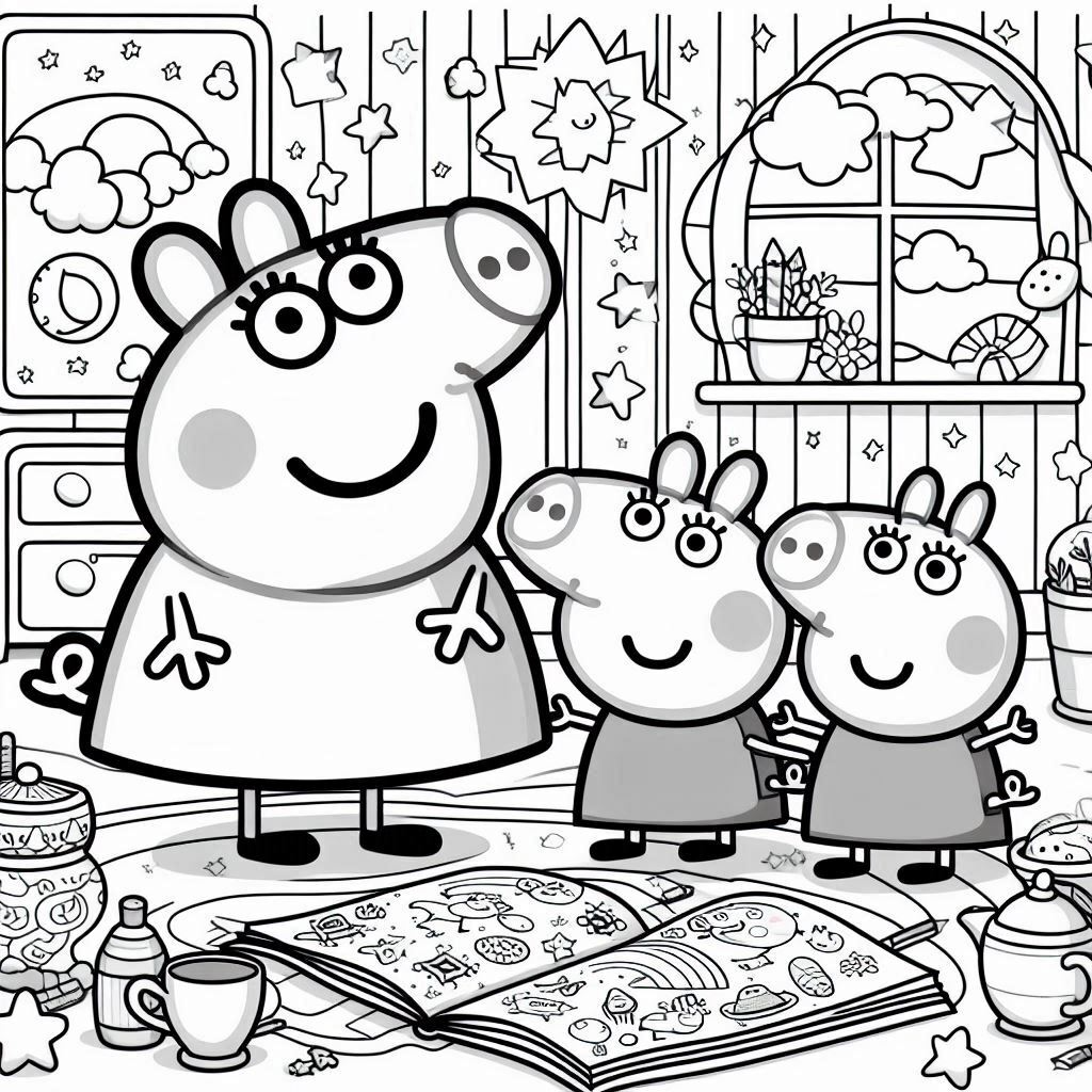 Peppe Pig 22 páginas para colorear gratis