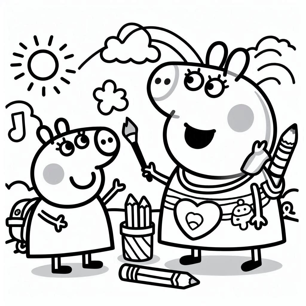 páginas para colorear gratis Peppe Pig 23 para adultos