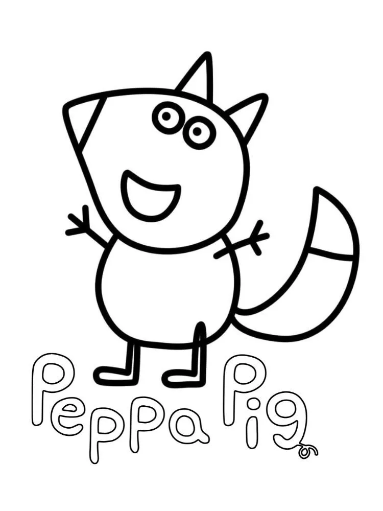 páginas para colorear kawaii lindas Peppe Pig 28