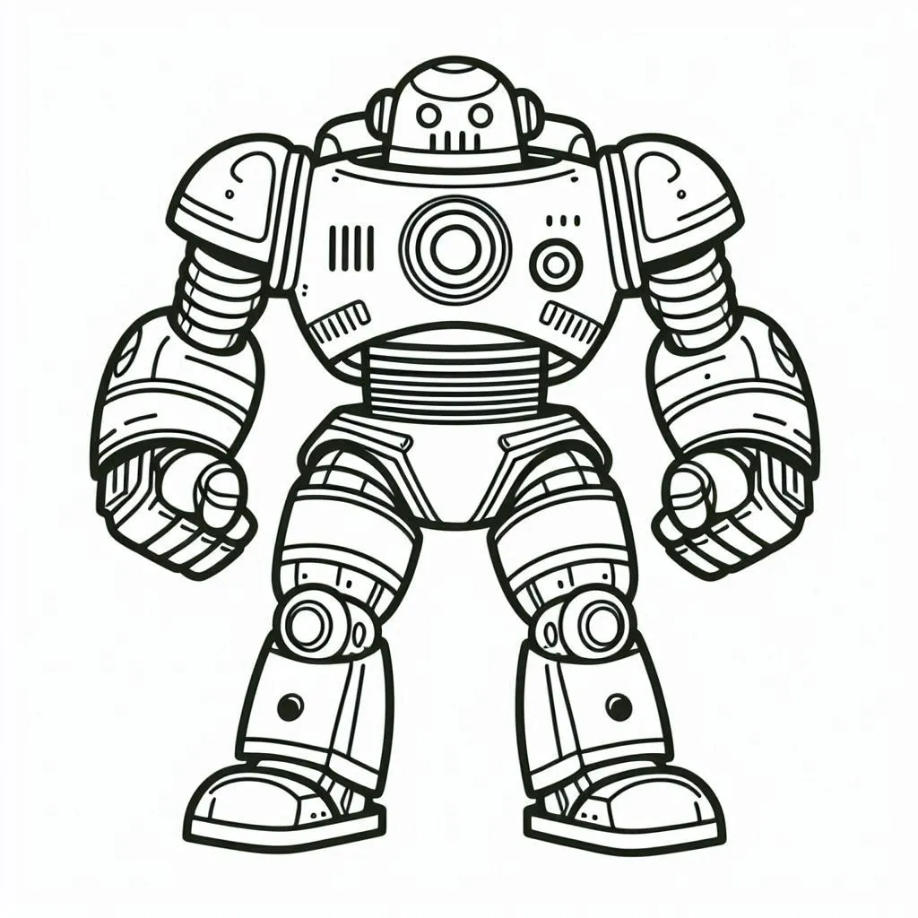 Robot 22 Ausmalbilder-Seiten, kostenlose Ausdrucke, Roboter-Ausmalbilder 1
