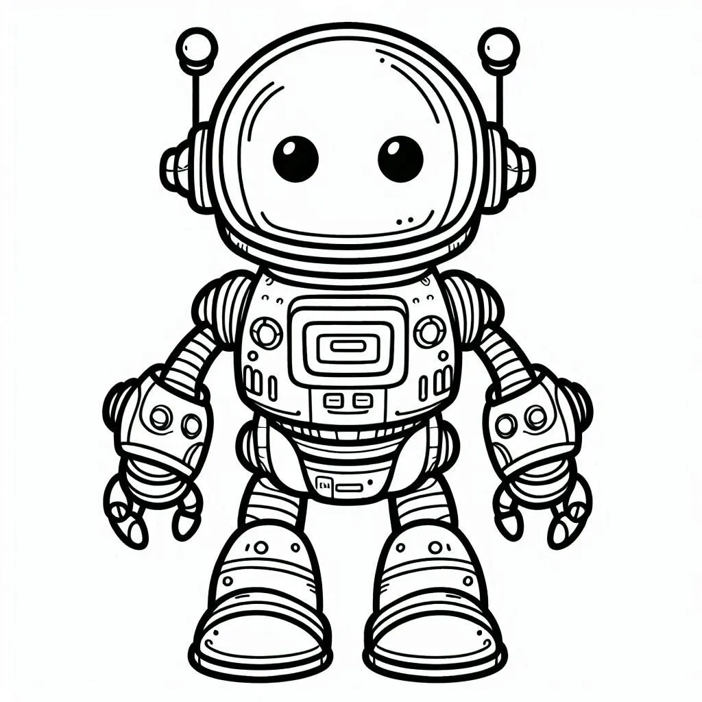 Robot 6 schöne Seiten Ausmalbilder Roboter Ausmalbilder