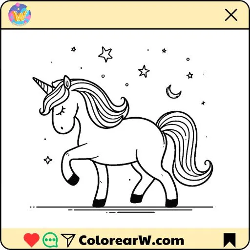 Unicornio para colorear thumbnail