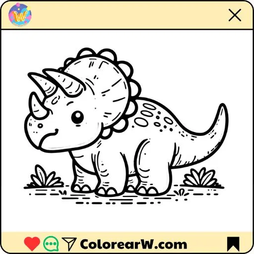 Triceratops 1 Triceratops para colorear thumbnail