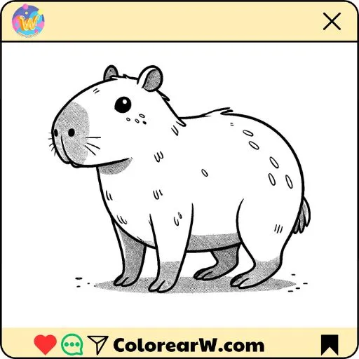 Capibara para colorear thumbnail
