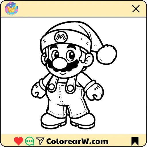 Mario Navidad para colorear thumbnail