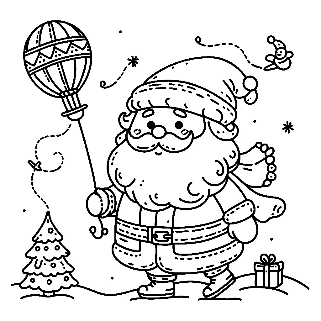Santa Claus 3 páginas para colorear imprimibles Santa Claus 2