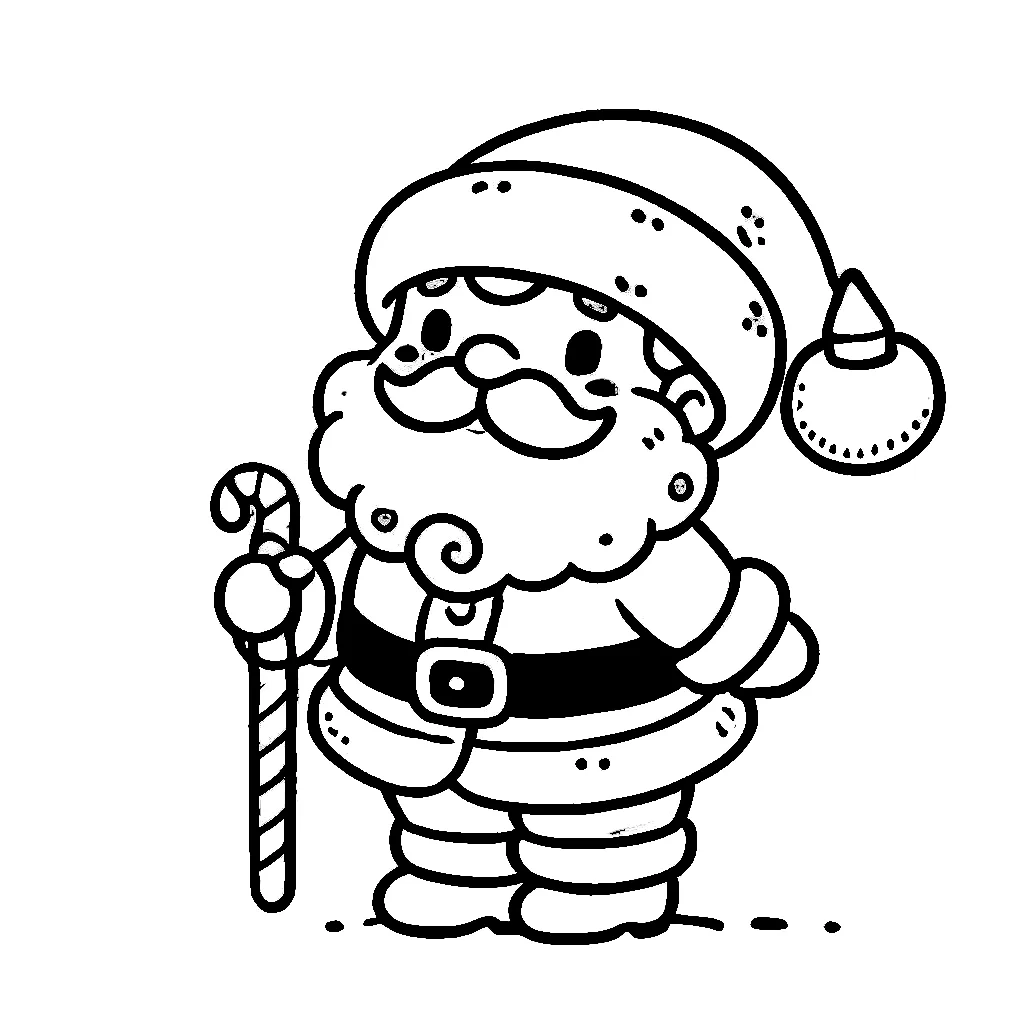 Santa Claus 7 páginas para colorear fáciles de Santa Claus 6