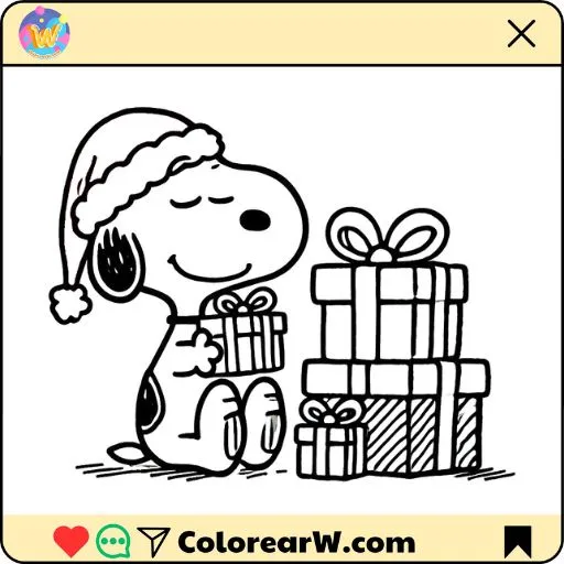 Snoopy Navidad para colorear thumbnail