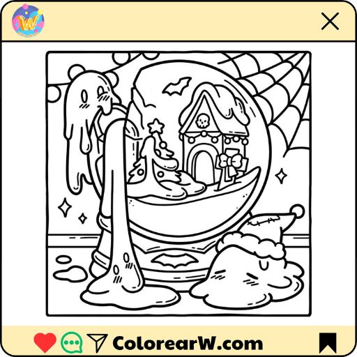 Spooky Christmas para colorear thumbnail