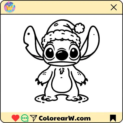 Stitch Navidad para colorear thumbnail