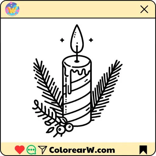 Vela de Navidad para colorear thumbnail