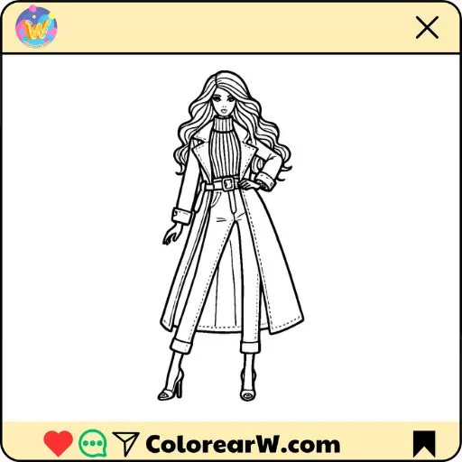 Barbie para colorear thumbnail