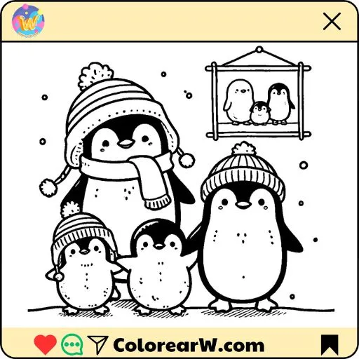 Pinguino para colorear thumbnail